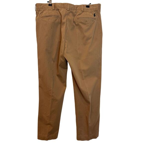 Polo Ralph Lauren Preston Pants Mens 34x30 Khaki Cotton Chino Straight Preppy - Picture 2 of 16